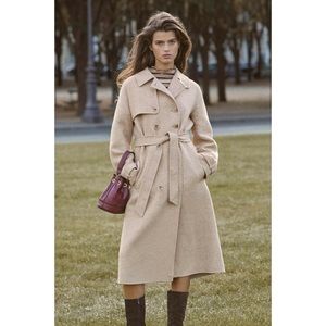 Rouje Aymerick Coat in Chevron Beige